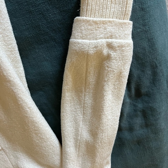 Free People Wool Blend Double-Breasted Pea Coat in Ivory/Cream - Picture 3 of 8